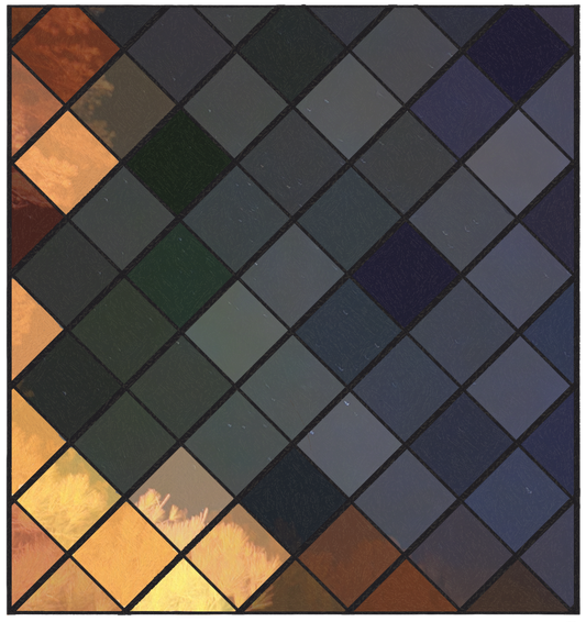 Stained glass, night sky sticker