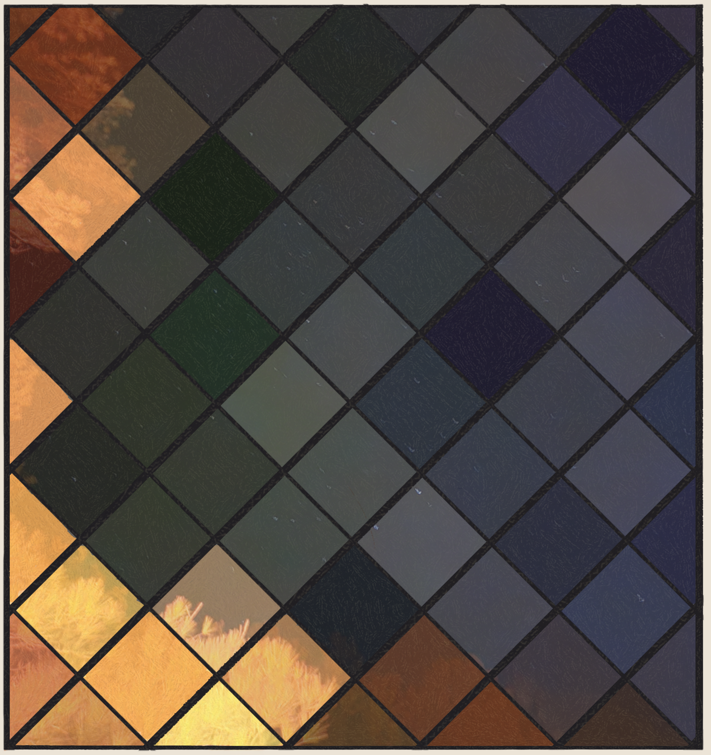 Stained glass, night sky sticker